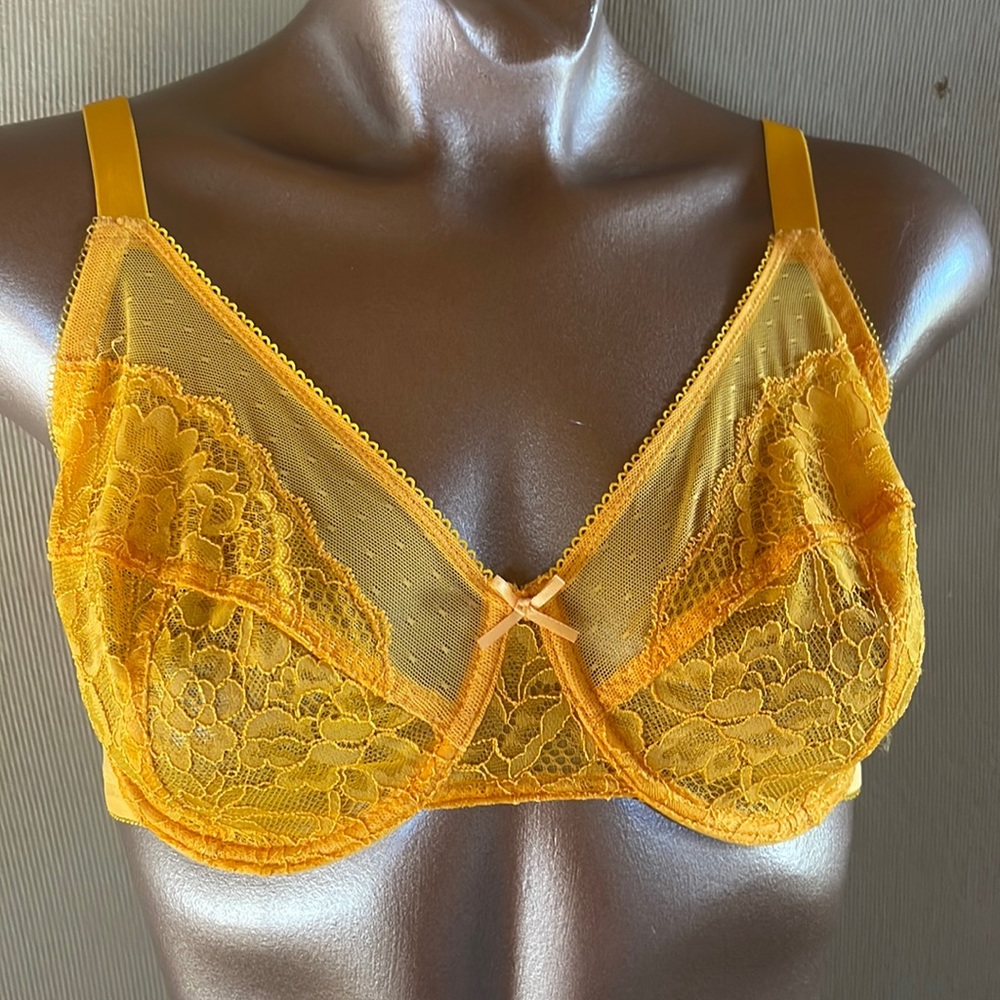 HSIA Rich Yellow Lacy Bra